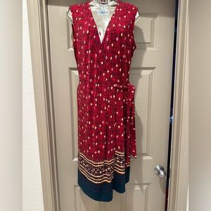 Anne Klein wrap dress with belt sleeveless